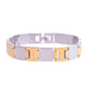 VOJ Men Dual-Toned Stainless Steel Textured Chain Bracelet - Swadesiicart