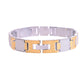 VOJ Men Dual-Toned Stainless Steel Textured Chain Bracelet - Swadesiicart