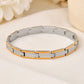 VOJ Men Double-Toned Stainless Steel Linked Chain Bracelet - Swadesiicart