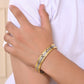 VOJ Silver And Gold Polished Textural Designed Linked Shaped Men's Bracelet - Swadesiicart