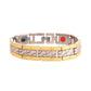 VOJ Silver And Gold Polished Textural Designed Linked Shaped Men's Bracelet - Swadesiicart