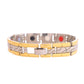 VOJ Silver And Gold Polished Textural Designed Linked Shaped Men's Bracelet - Swadesiicart
