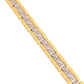 VOJ Silver And Gold Polished Textural Designed Linked Shaped Men's Bracelet - Swadesiicart