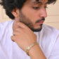 VOJ Silver And Gold Polished Minimal Geometrical Shaped Men's Bracelet - Swadesiicart
