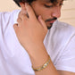 VOJ Silver And Gold Polished Minimal Geometrical Shaped Men's Bracelet - Swadesiicart
