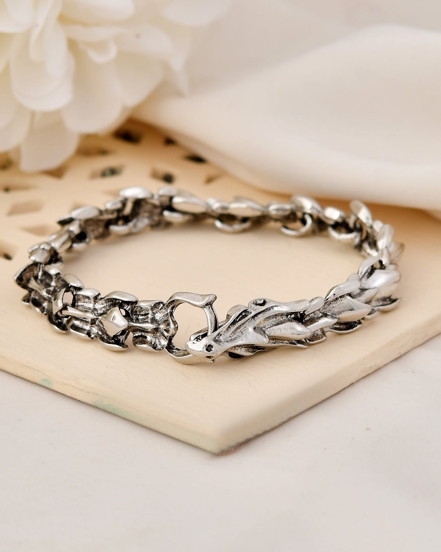 VOJ Men Stainless Steel Dragon Bracelet - Swadesiicart