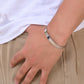 VOJ Silver Plated Stainless Steel Kada Bracelet - Swadesiicart