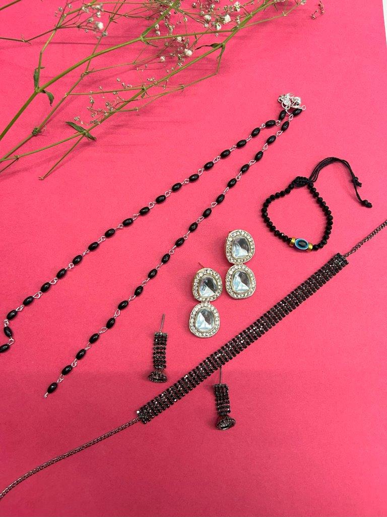 VOJ Valantine Gift Set of Rhodium Plated Jewellery | Swadesiicart