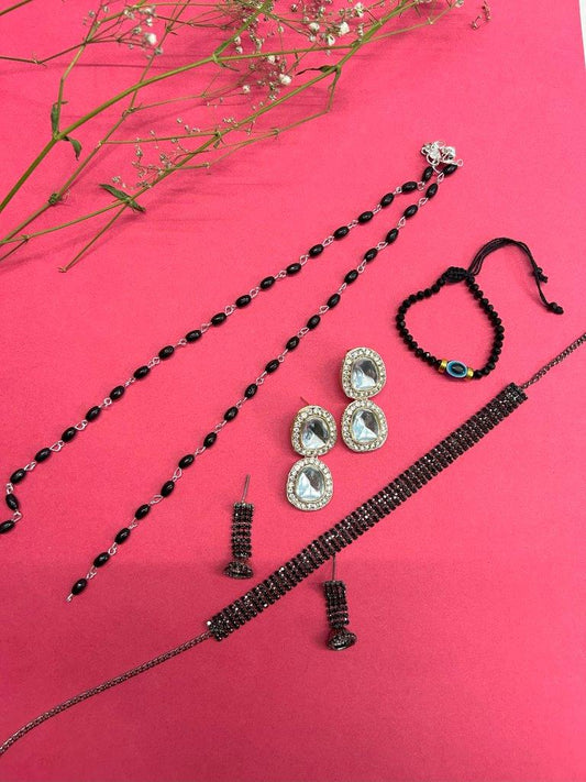 VOJ Valantine Gift Set of Rhodium Plated Jewellery | Swadesiicart