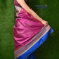Very Much Indian Handwoven Raw Silk Dupion Saree - Cobalt Blue With Purple Pallu | Swadesiicart