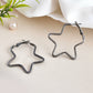 VOJ Women Rhodium Tonned Star Shape Stainless Steel Hoop Earrings - Swadesiicart