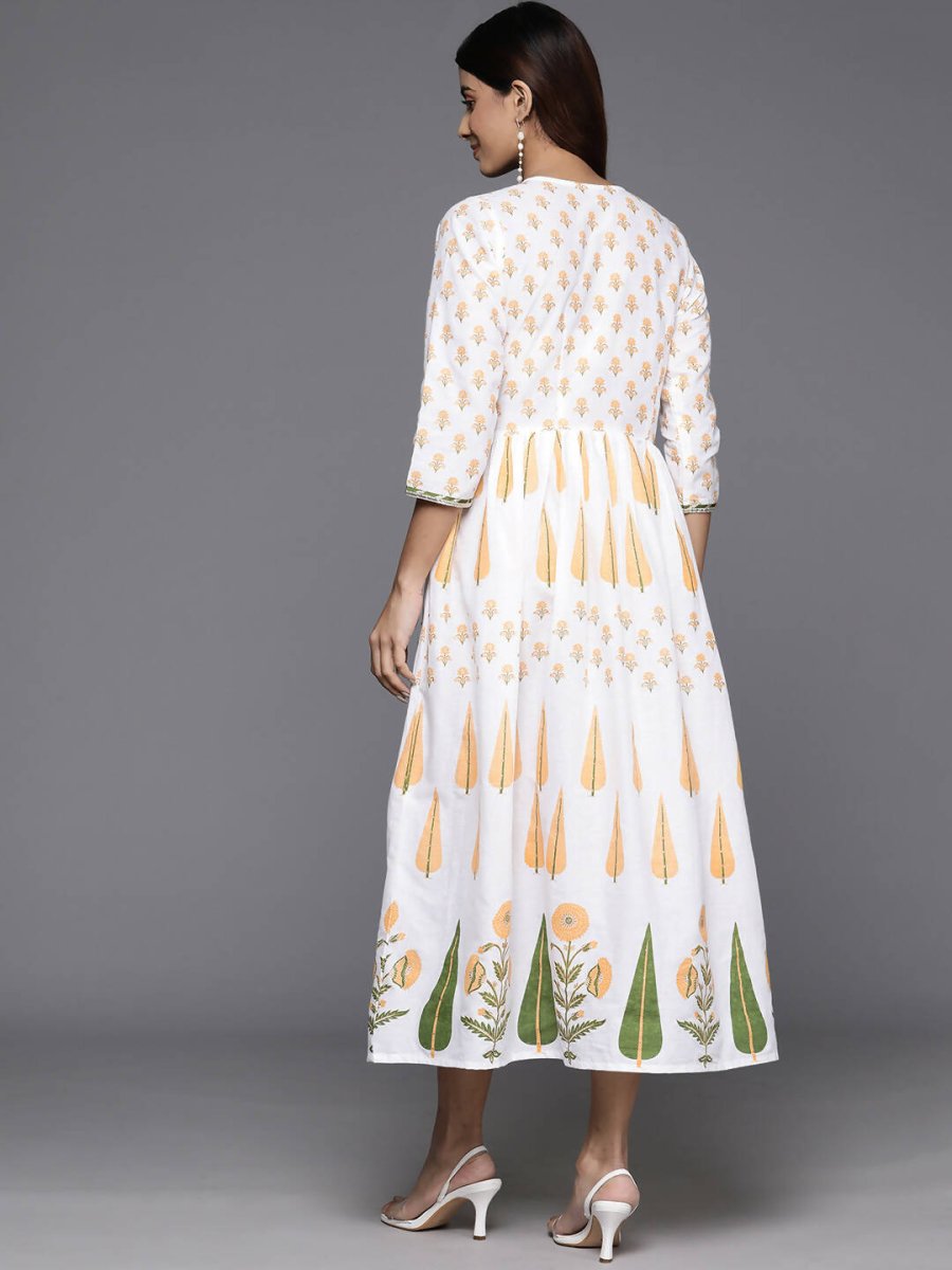 Ahalyaa Women's Traditional wear Dress - White | Swadesiicart