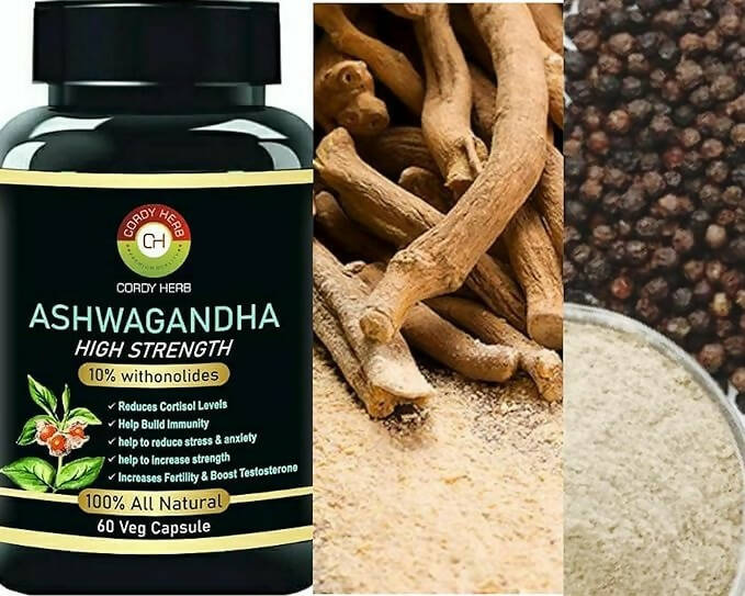 Cordy Herb Ashwagandha Extract Capsules - Swadesiicart
