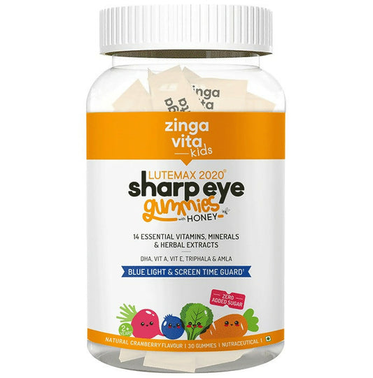 Zingavita Sharp Eye Gummies with Honey for Kids (2+ years) - Cranberry Flavor | Swadesiicart