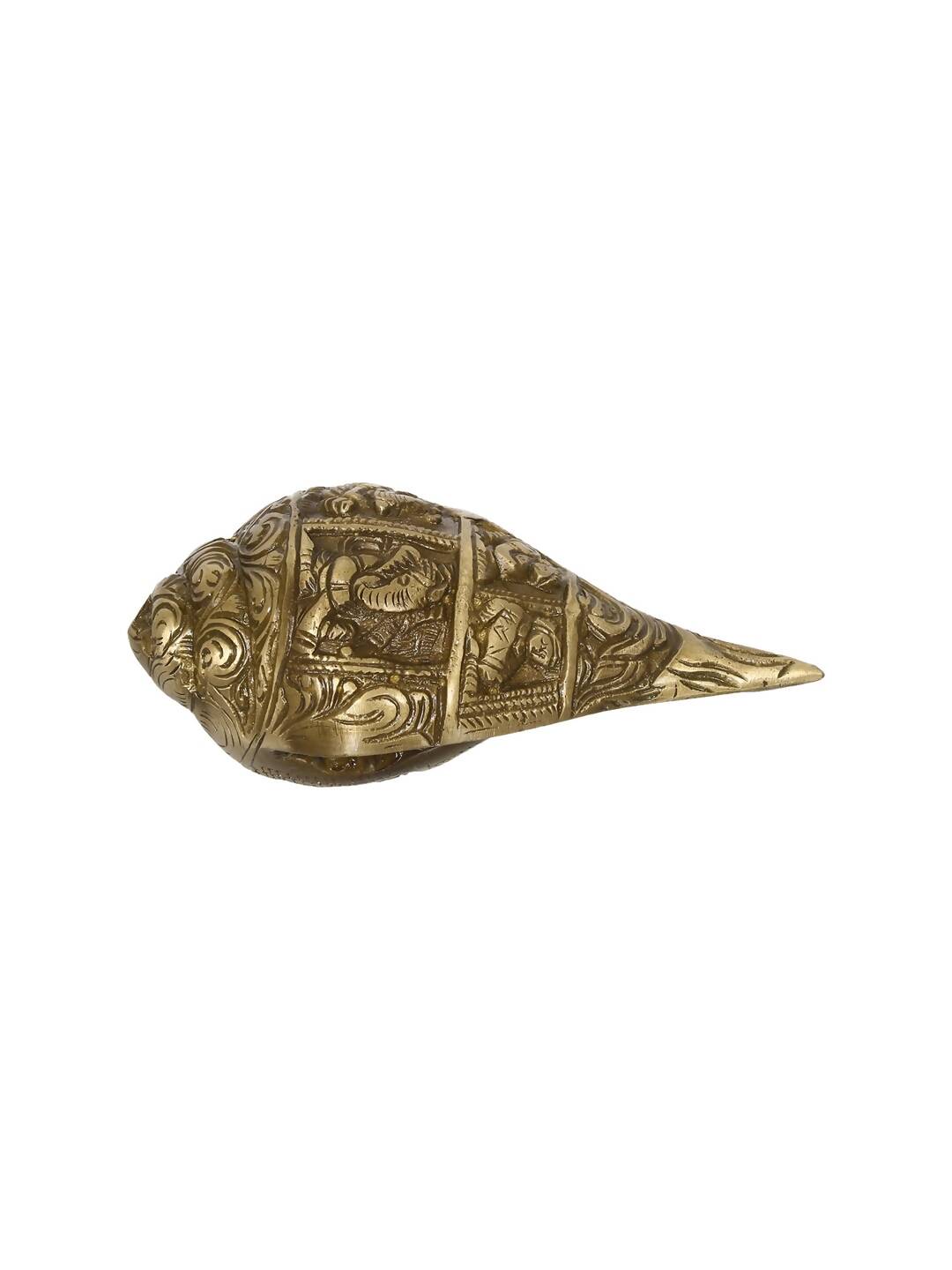 eCraftIndia Gold-Toned Handcrafted Auspicious Lord Ganesha Shankh Showpiece | Swadesiicart