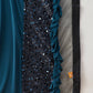 Peacock Blue Lycra Sequins Fabric. Frill Details, Handwork Buttis Saree - Norita Hit Design - Swadesiicart