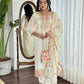 Cream Viscose chanderi Stitched Suit With Dupatta - Tanisha | Swadesiicart
