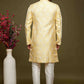Raivat Ethnic Banarasi Jacquard Embroidery Semi Indo Western Sherwani In Yellow Colour | Swadesiicart