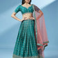 House of Panchhi Green Pure Georgette Sequins Embroidered Lehenga | Swadesiicart