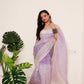 Vamsee Divya Lavender Organza Saree - Swadesiicart