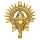 eCraftIndia Golden Lord Ganesha With Sun Decorative Metal Wall Hanging - Swadesiicart