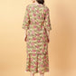 Joban Fashion Beige Cotton Printed & Hand Work Co-ord Set - Swadesiicart