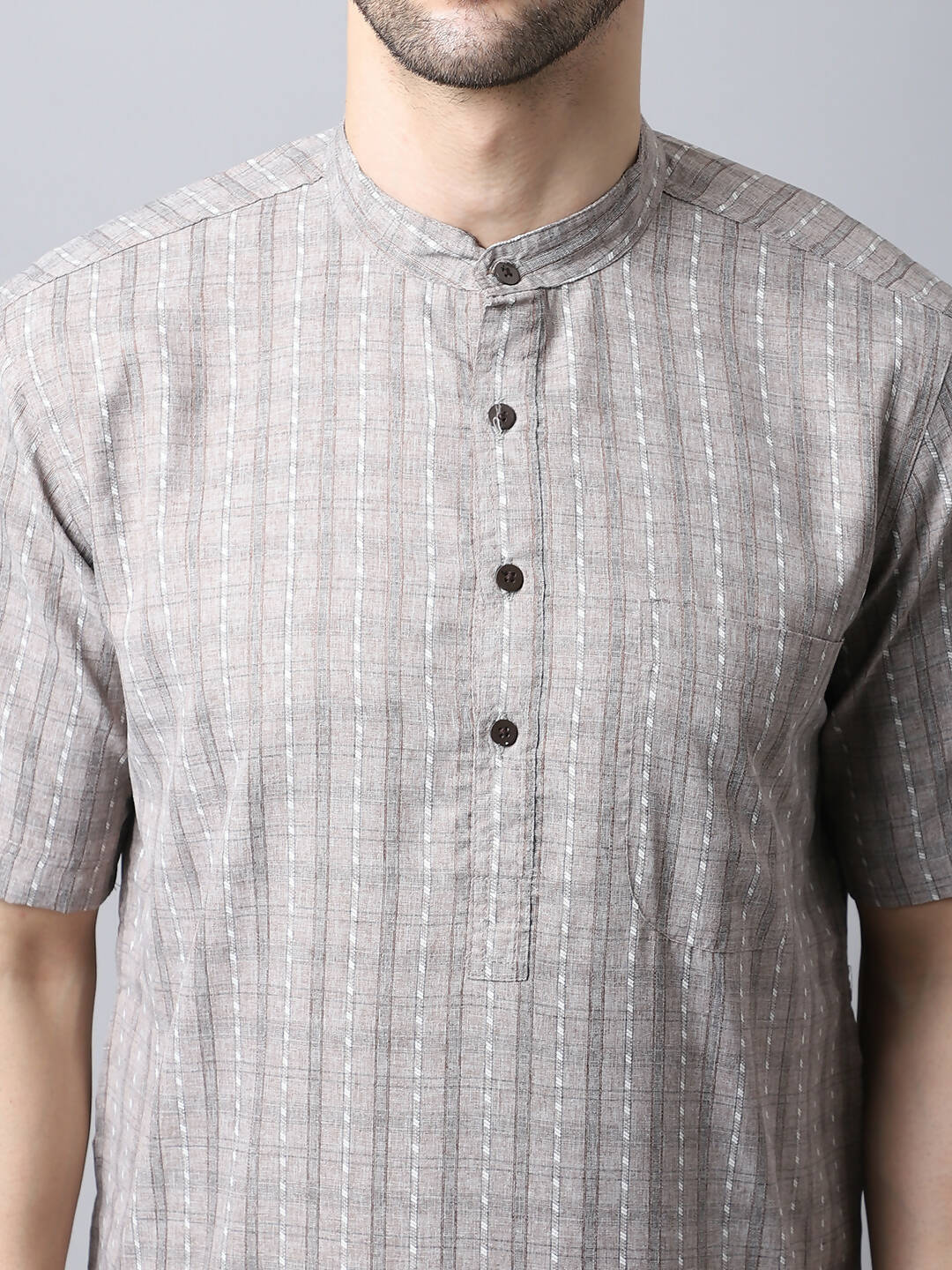Even Apparels Yellow Pure Cotton Men's Kurta With Band Collar | Swadesiicart