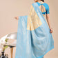 Astita Aura Silk Cream Sky Blue Banarasi Silk Saree | Swadesiicart