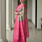 Vishnu Weaves Women's Pink Soft Tussar Silk Printed Saree with Blouse - Swadesiicart
