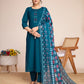 Lorenvalley Rama Chanderi Roman Silk Embroidered with Mirror Work Kurta Set - Swadesiicart