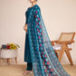 Lorenvalley Rama Chanderi Roman Silk Embroidered with Mirror Work Kurta Set - Swadesiicart