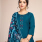 Lorenvalley Rama Chanderi Roman Silk Embroidered with Mirror Work Kurta Set - Swadesiicart