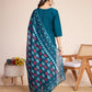 Lorenvalley Rama Chanderi Roman Silk Embroidered with Mirror Work Kurta Set - Swadesiicart
