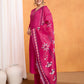 Lorenvalley Magenta Chanderi Roman Silk Embroidered with Mirror Work Kurta Set - Swadesiicart