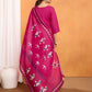 Lorenvalley Magenta Chanderi Roman Silk Embroidered with Mirror Work Kurta Set - Swadesiicart