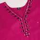 Lorenvalley Magenta Chanderi Roman Silk Embroidered with Mirror Work Kurta Set - Swadesiicart