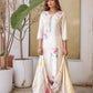 Lorenvalley Offwhite Pure Cotton Jacquard Weaving Kurta Set - Swadesiicart