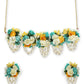 Flower Jewellery Gold-Polished Turquoise Blue Floral Jewellery Set - Ruby Raang - Swadesiicart