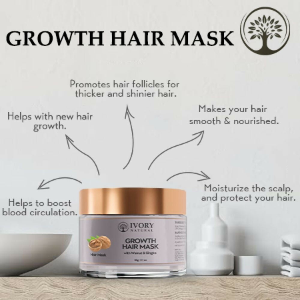 Ivory Natural Growth Hair Mask For Thicker Long And Healthier Hair | Swadesiicart