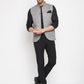 Even Apparels Grey Wool Men Woven Nehru Jacket WL730 | Swadesiicart