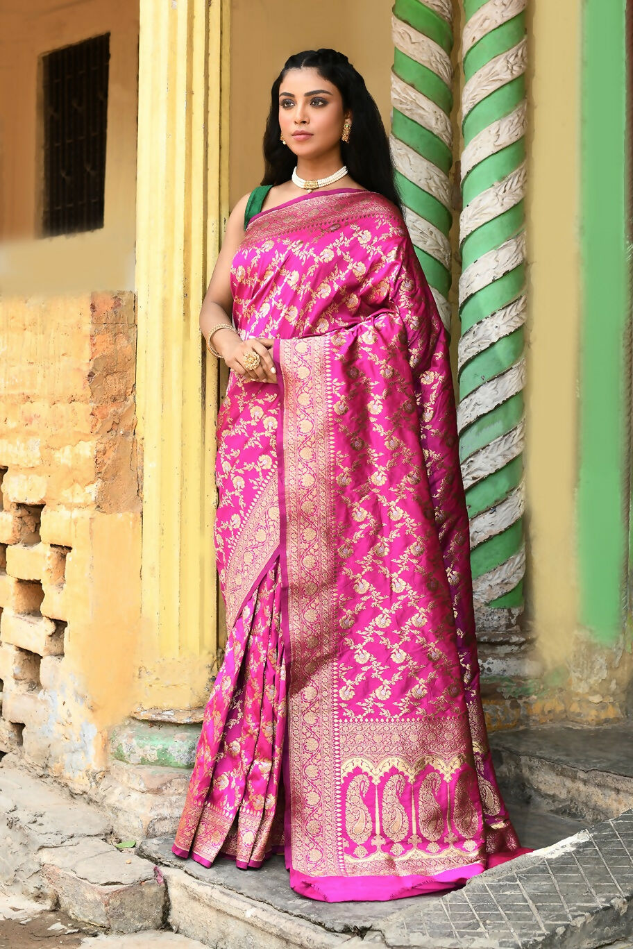 Joban Fashion Pink Soft Pure Handloom Banarasi Silk Saree | Swadesiicart