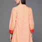 Ahalyaa Women Peach Crepe Printed Tunic | Swadesiicart
