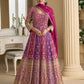 Anaita Rani Pink Georgette Readymade Anarkali Suit with Embroidery Zarkan Work (Free Size)