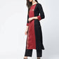Aniyah Rayon Block Printed Red Color Straight Kurta (AN-115K) - Swadesiicart