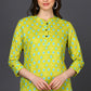 Ahika Lime Green Cotton Blend Geometric Print Straight Tunic - Swadesiicart