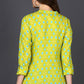 Ahika Lime Green Cotton Blend Geometric Print Straight Tunic - Swadesiicart