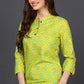 Ahika Lime Green Cotton Blend Geometric Print Straight Tunic - Swadesiicart