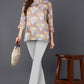 Ahika Grey Floral Cotton Blend Printed Straight Tunic - Swadesiicart
