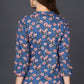 Ahika Blue Cotton Blend Floral Printed Straight Tunic - Swadesiicart