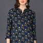 Ahika Black Cotton Blend Ethnic Motifs Printed Straight Tunic - Swadesiicart